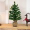 Northlight Pre-Lit Two-Tone Green Pine Artificial Christmas Tree in Burlap - 18" - Clear LED Lights